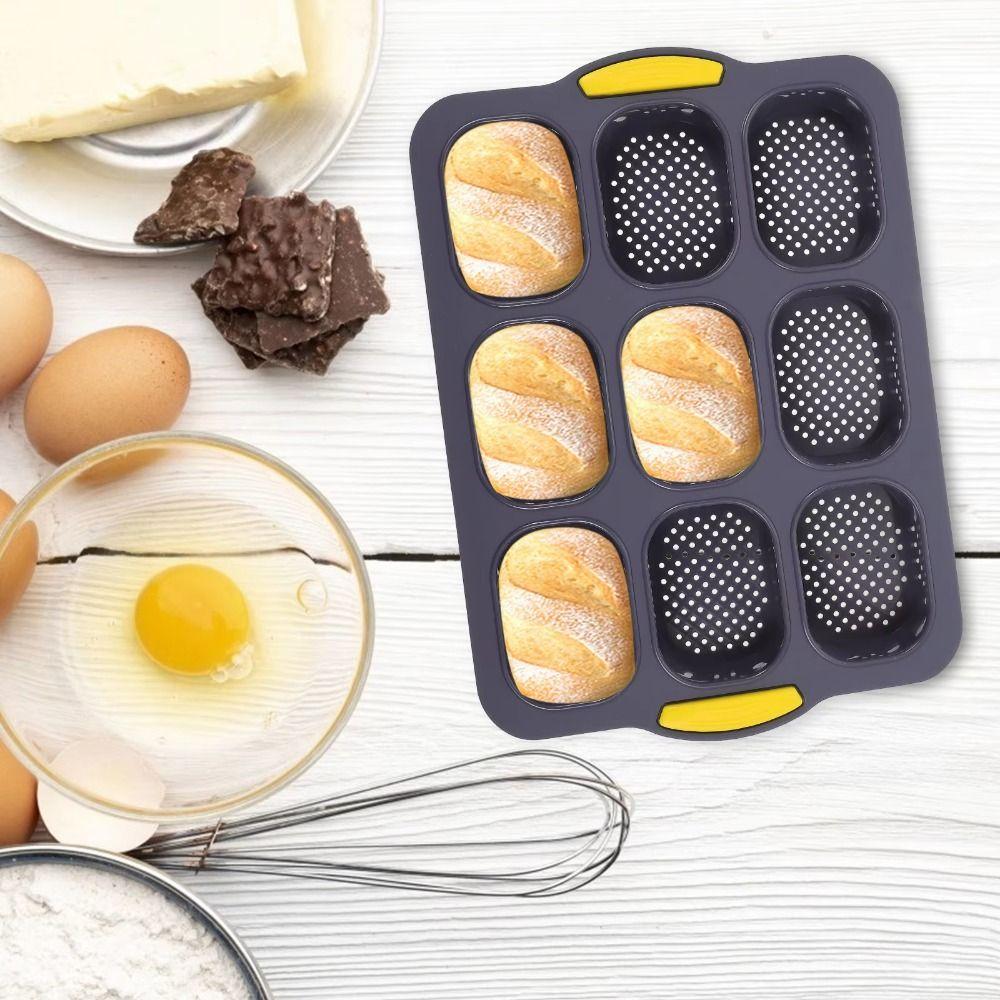 9 Fächer Brotbackform Antihaft-Silikon-Backblech Lebensmittelqualität Brotlaibform Haushaltsbacken