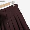 ZANZEA Women Short Sleeve Blouse and Long Skirts Summer Two Piece Suit Sets
