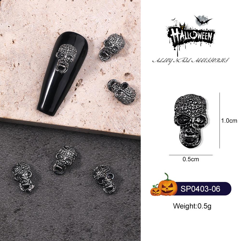 1PCS Pumpkin Skull Bat Nail Art Parts Retro Punk Style Alloy Finger Nail Charms Metal DIY Nail Art Decoration Accessories