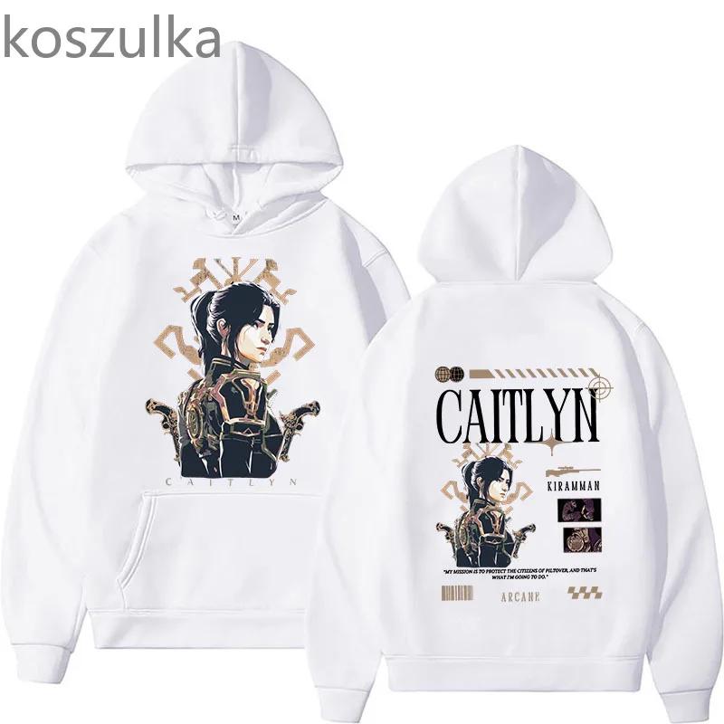 

Arcane Caitlyn Kiramman Printing Hoodies Winter Men Women Long Sleeve Sweatshirt Unisex Streetwear Male Hoody Streetwear 3XL