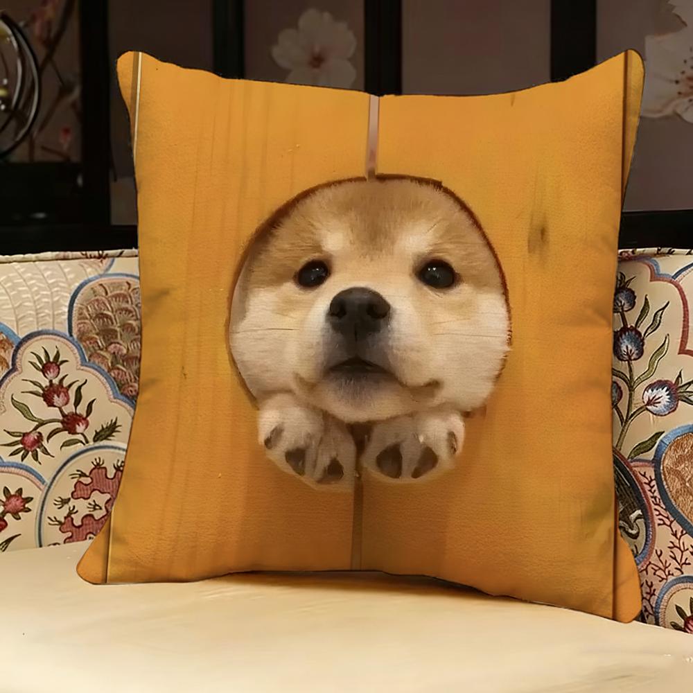 Shiba Inu Cute Pillow Case Pillowcase, Double-sided Printed, Sofa Cushion, Bedroom Headboard Pillow