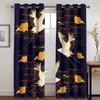 Red Blue Japanese Design Style Crane Wave Mountain Sun Printed Design High Sun Shading Drape Bed Chamber Living Room Hospitality Venue Window Drape