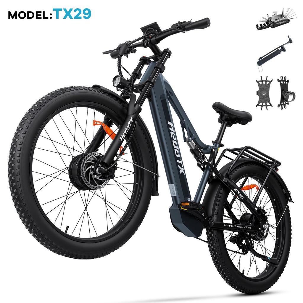 Hedatx Bicicletă Electrică TX29 pentru Adulți Motor de Mare Putere 1000W Baterie 48V 19.2Ah E-Bike All-Terrain de 27.5 Inch pentru Adulți Off-Road Navetă Ciclism Montan
