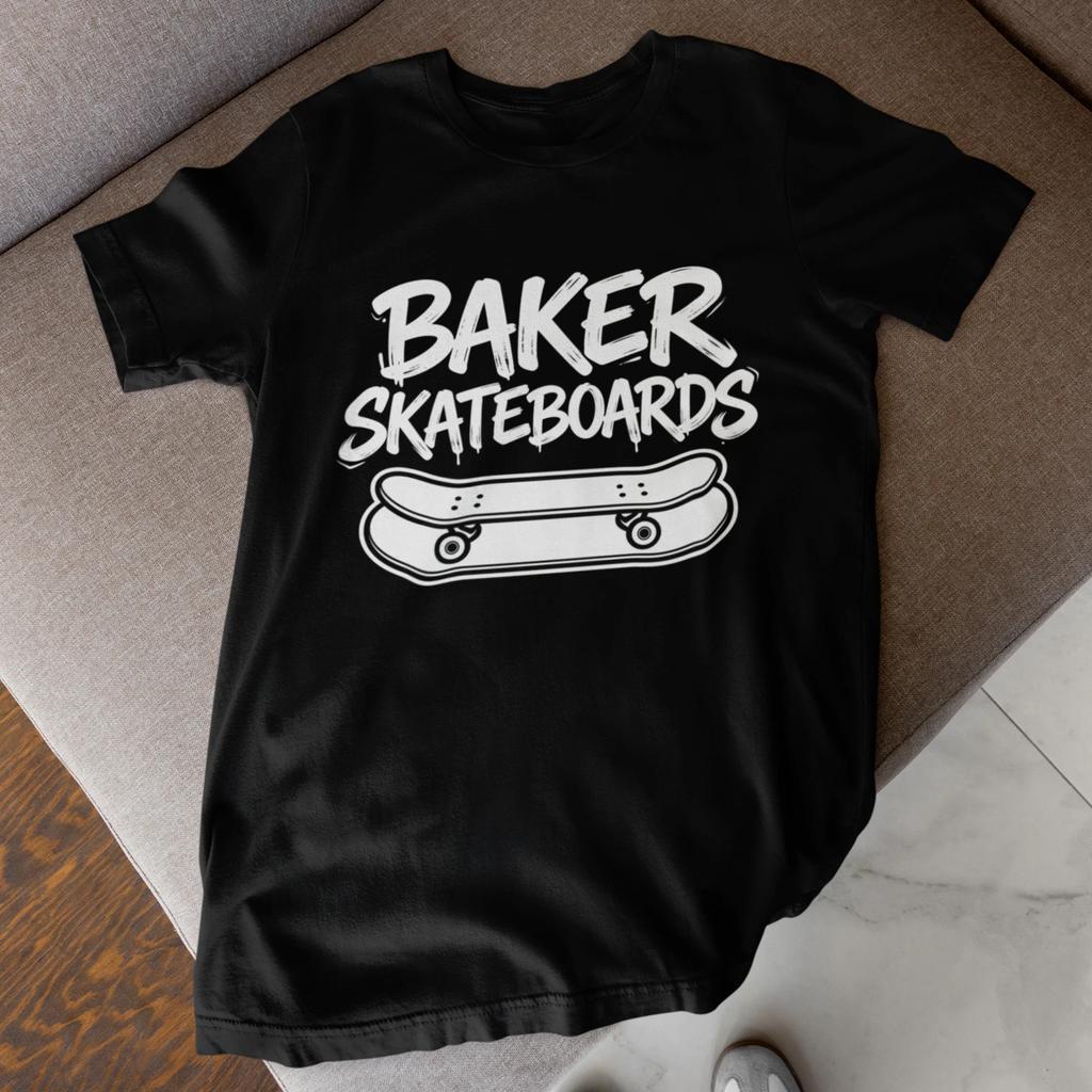 Skater Style Graphic Tee Streetwear Skateboarding Shirt Unisex Black