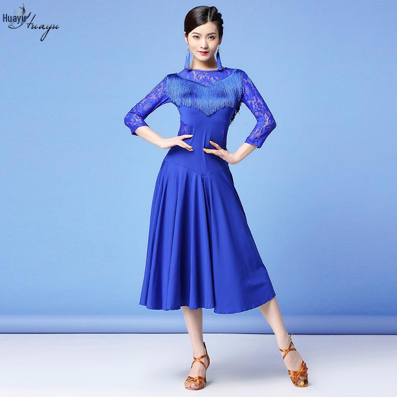 Huayu Women's Lace Latin Dance Dress for Practice and Performance