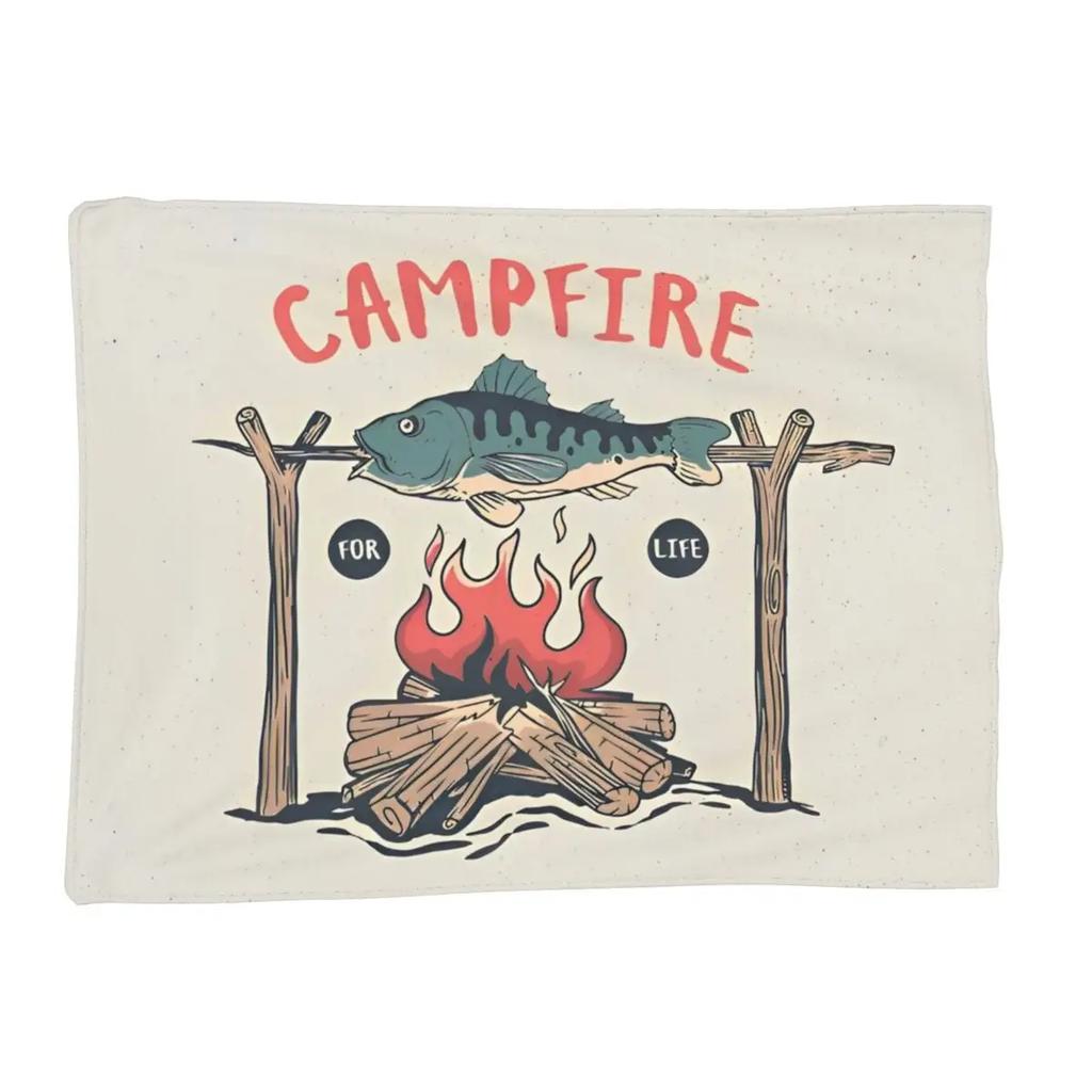 Camping Lake Graphic Blanket Flannel Throw for Home Sofa Bedspread xcm