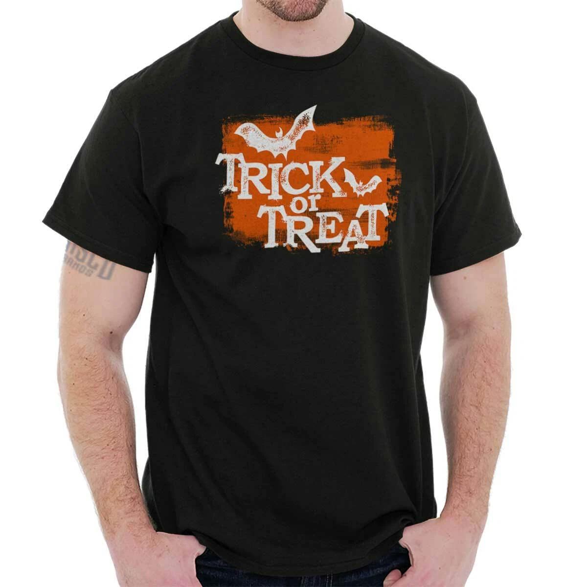 Trick Or Treat Halloween Spooky Scary Gift Adult Short Sleeve Crewneck Tee XS
