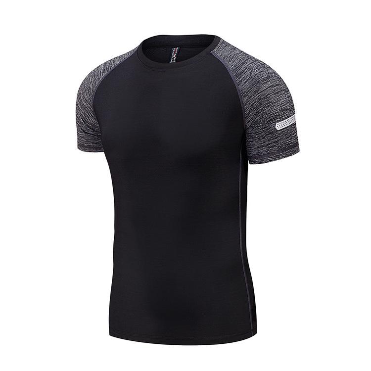 

Мужская спортивная футболка с круглым вырезом, быстросохнущая – Влагоотводящая, дышащая, эластичная посадка для бега и тренировок 4XL темно-серого/чёрный
