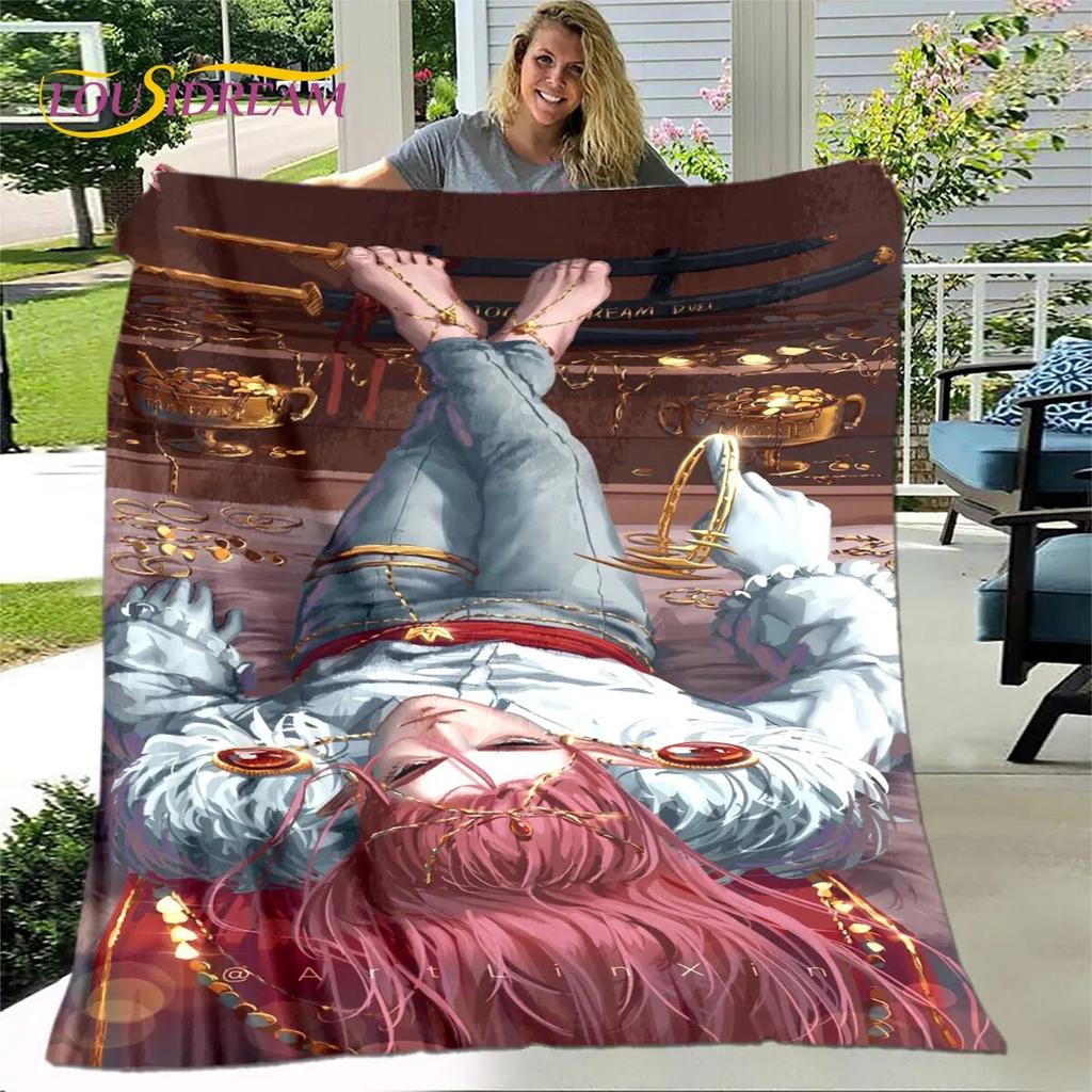 Cheap Technoblade MC Game Cartoon Soft Plush Blanket,Flannel Blanket