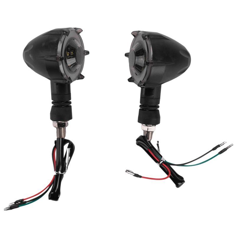 Authentic 2Pcs Motorcycle Turn Signal Modified Led Two-Color Circular Streamer Turn Signal Indicator With Daytime Running Lights