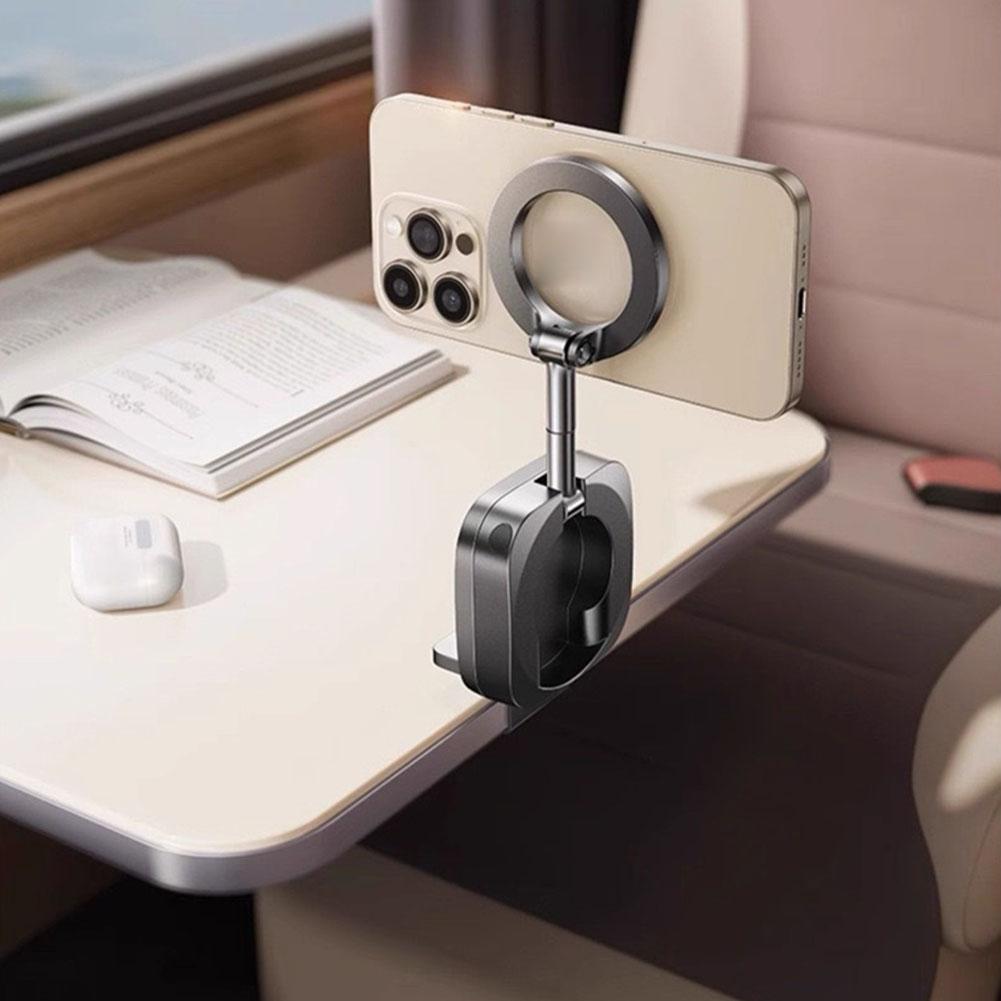 Strong Magnetic Cell Phone Holder Travel Essentials For MagSafe Car Mount Airplane Foldable Phone Holder 360° Cell Stand