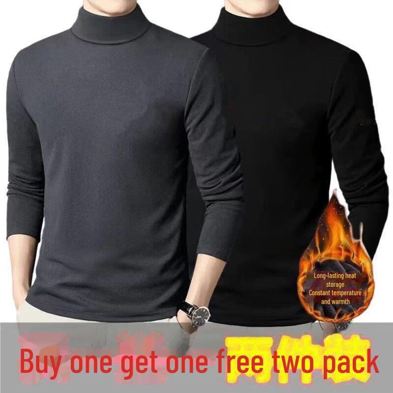 VantaGoods Warme fluwelen top met lange mouwen en halve col voor heren 2XL