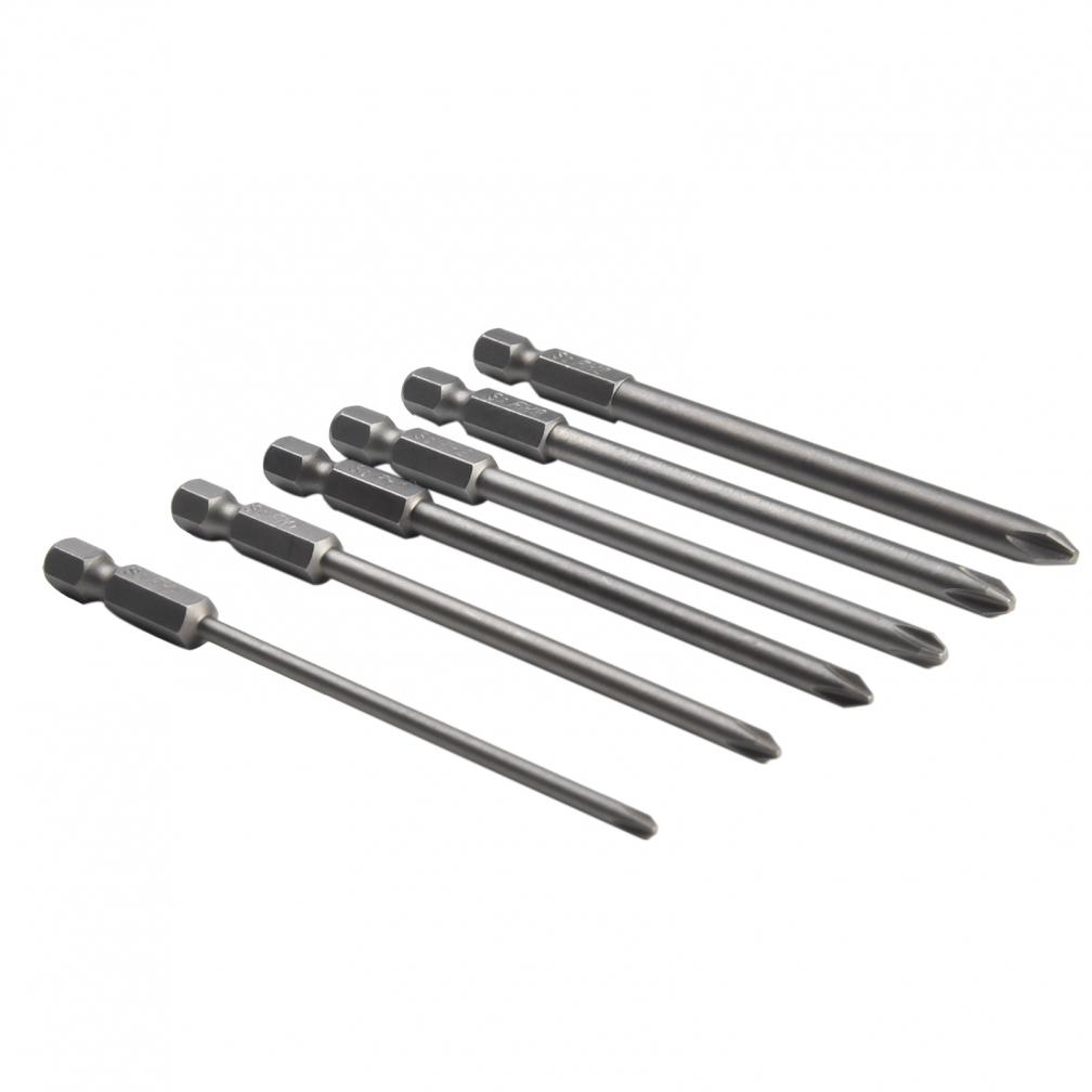 Heim Schraubendreherbit 1/4 Zoll 100mm Lang 6Stk/Satz Kreuzschlitz