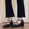 Fashion Autumn New Coarse Heel Single Shoes Women's Fashion Square Head Shallow Mouth Word with Anti-slip Wear-resistant Low-top Shoes