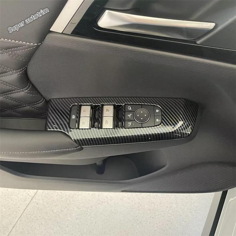 Car Door Armrest Window Lift Button Panel Cover Trim For Mitsubishi Outlander - 2026 ABS Carbon Fiber / Black Accessories