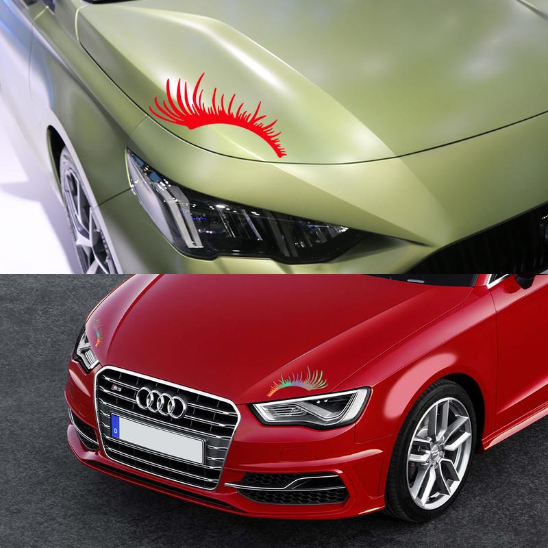 Car Front Light Vinyl Stickers Cover for Cars SUV Pickup Truck Cute Long Eyelash Graphics Decor Decals Auto Tuning Accessories