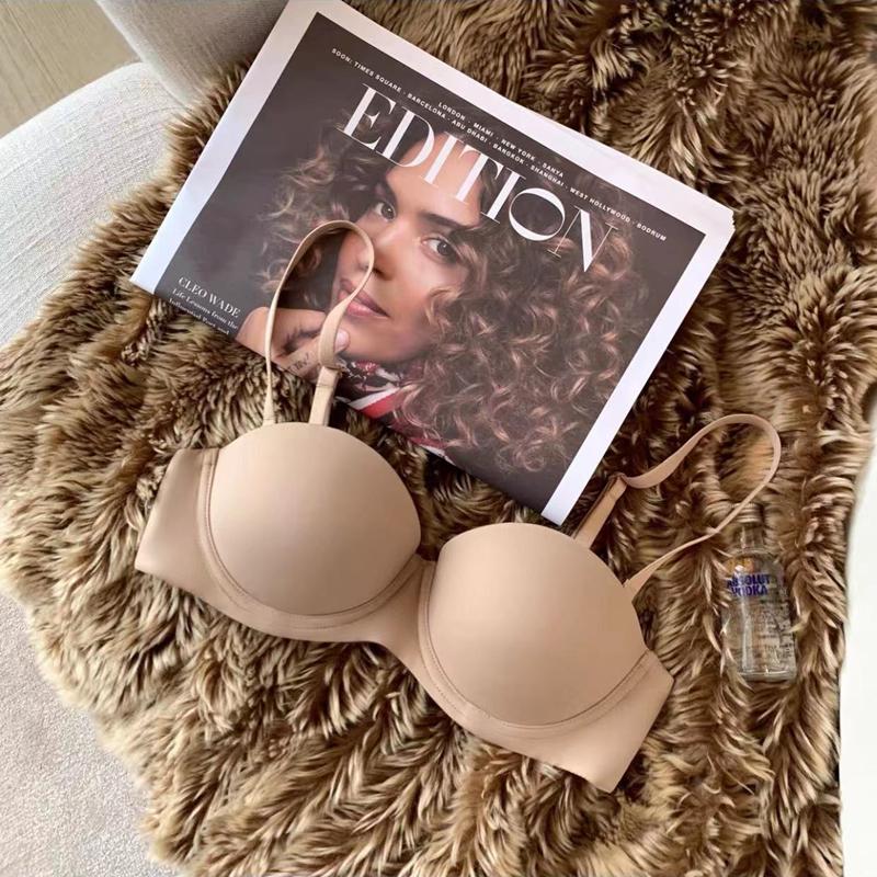 

Бесшовный бюстгальтер пуш-ап с гладкой поверхностью: Женский полупрозрачный бюстгальтер, увеличивающий маленькую грудь, с боковой поддержкой, предотвращающий провисание, летний тонкий стиль. 32/70AB телесный