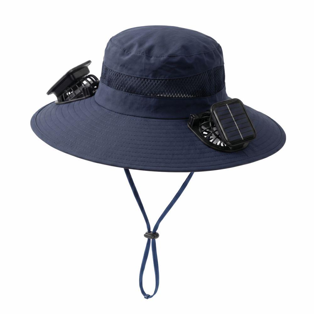UPF50 Solar Fan Hat Anti-UV Fan Wide Brim Hat Dual Power Fan Fisherman Hat Fishing
