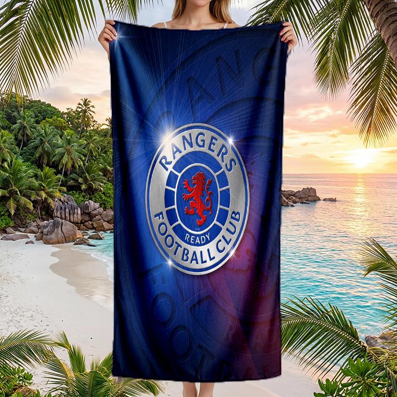 Rangers FC Aufdruck Schnelltrocknendes Strandtuch Mikrofaser Saugfähig Tragbar Reise Schwimmtuch