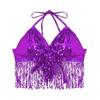 Tassel Halter Bra Polyester Belly Dancing Outfits for Women Fashion Belly Dance Top  Party