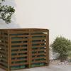Waste Bin Box Extension Honey Brown Solid Pine Wood
