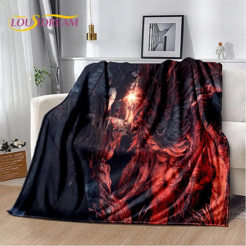 D Sekiro Game Plush Flannel Throw Blanket for Bedroom Living Room Sofa Picnic Soft Cozy Cover for Kids and Adults