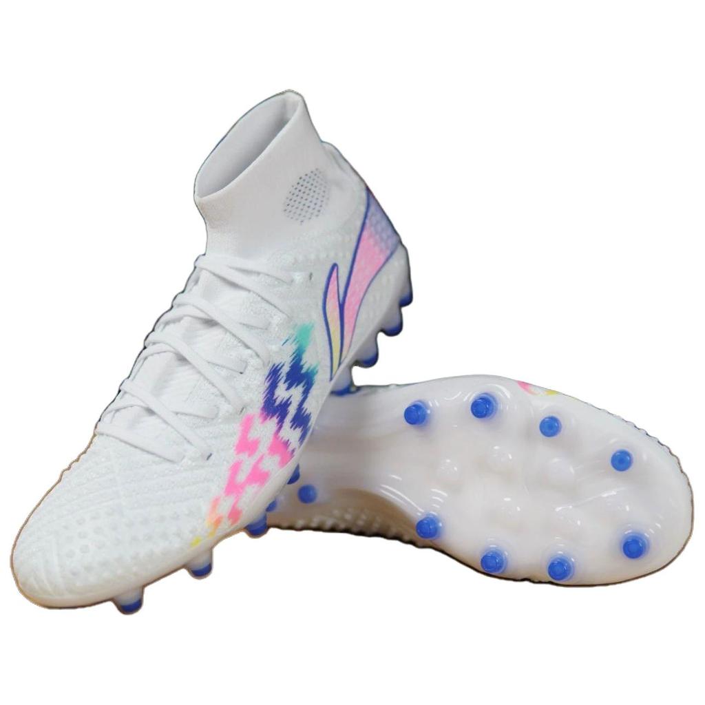 Li-Ning 1990 Speed Shadow 2 Fashion Trend Comfortable MG (Rubber Short Studs) Shock Absorption Rebound Football Shoes Men Football Shoes YSFU013-2