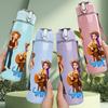 1PC Three Girls Western Style Character Pattern 750ml Color Plastic Sports Water Bottle Leakproof Flip Straw Lid Suitable for Sports Office Home Use
