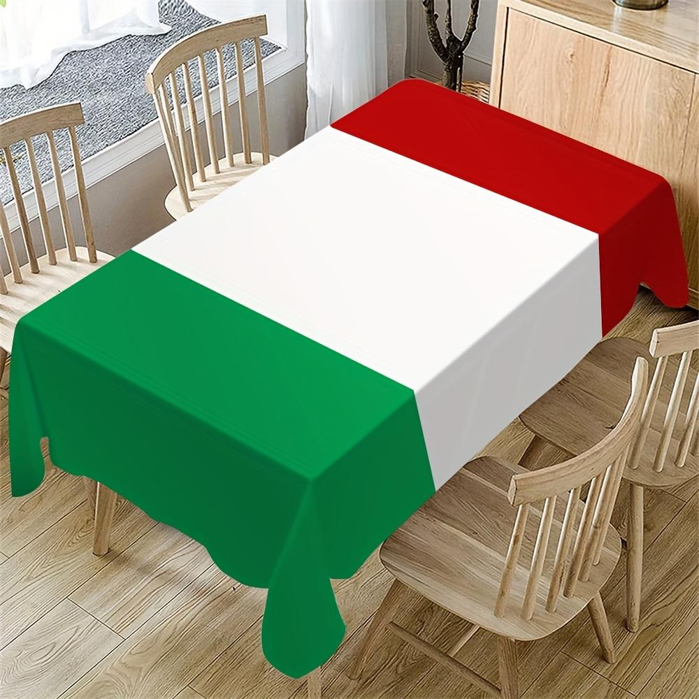 Jmg Household Supplies Unisex Green/White/Red Italian Stripes Rectangle Tablecloth For Table Decor Reusable Kitchen Dining Tablecloth Holiday Party Decor
