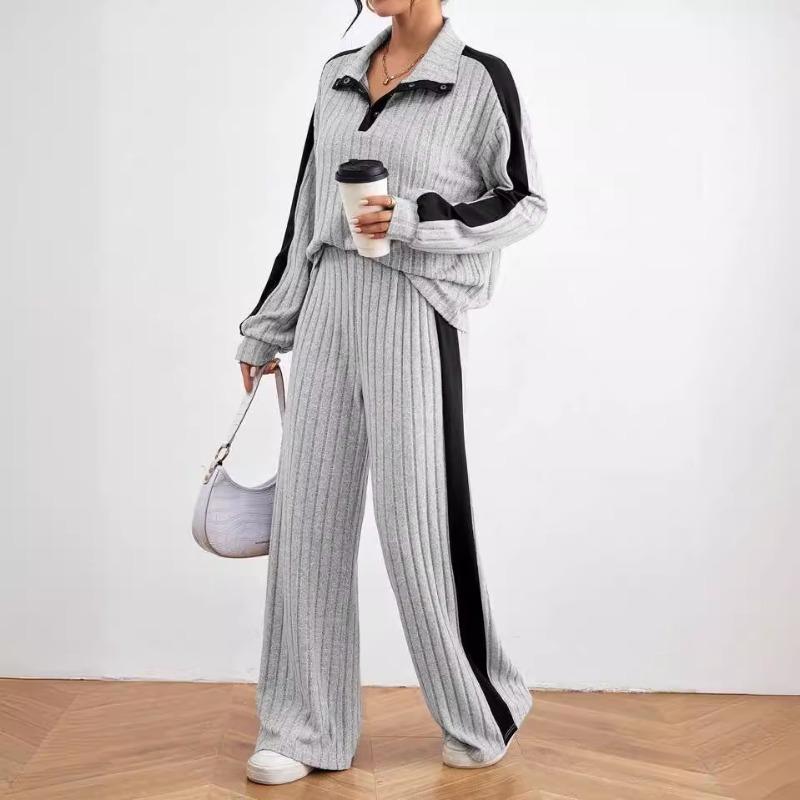 Women's European Style Explosive Street Casual Suit, Women's Autumn New Style, High-end Design, Hoodie, Wide Leg Pants Two-piece Set