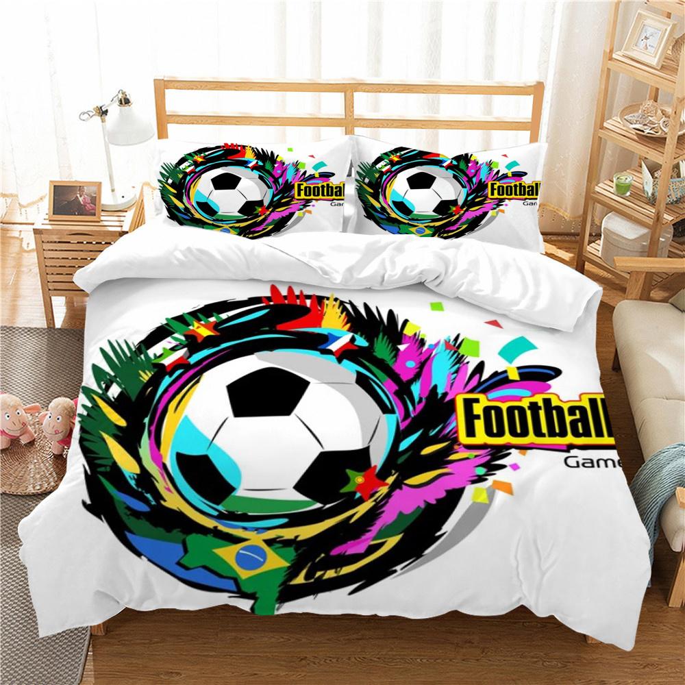 Duvet Cover Football Quilt Cover Queen Size Bedding Home Textiles 3D Printed Children Teen Soft Bedding Cover Set