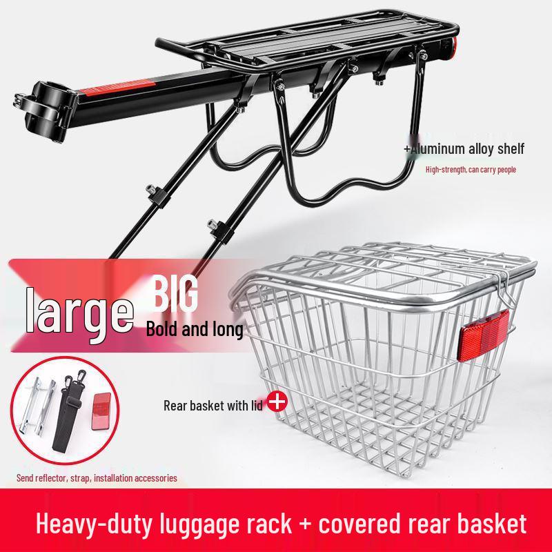 Folding Rear Bike Cargo Basket: Large Capacity Mountain Bike Luggage Rack