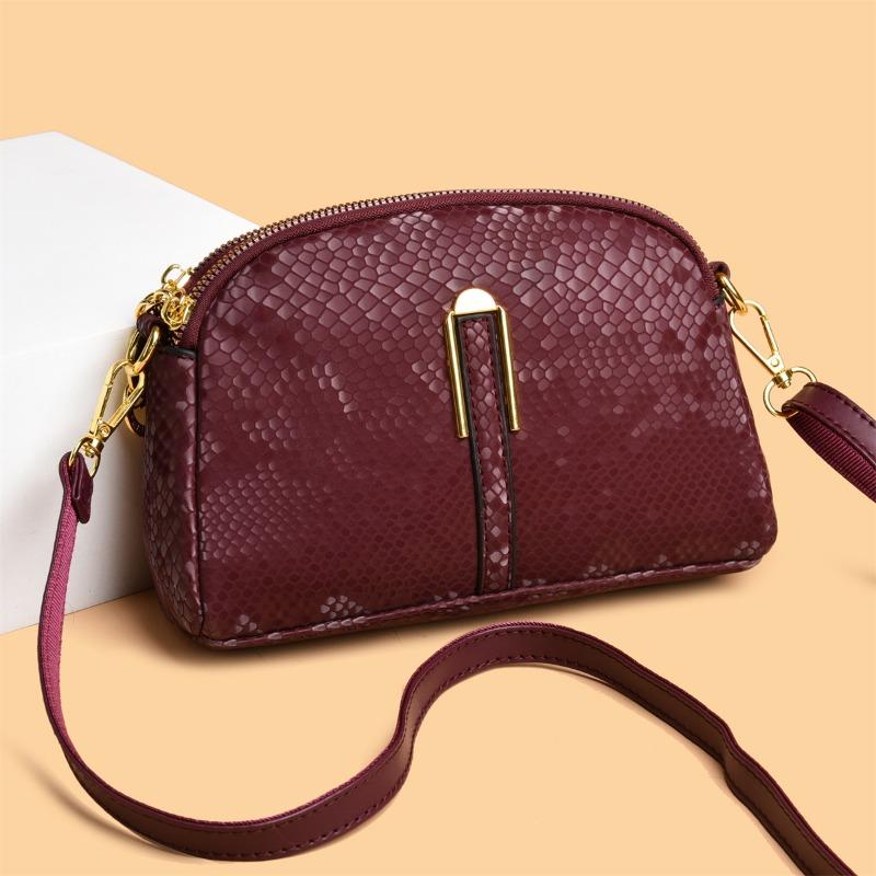Casual Shell Bag with Multiple Pockets and Large Capacity PU Women's Bag Simple Single-shoulder Crossbody Bag