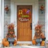 Halloween Witch Film Door Sign Front Door Wooden Hanging Sign for Halloween Home Outdoor Wall Decor