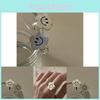 Trendy Adjustable Floral Matte Smile Sunflower Ring For Fashionable Womens Style