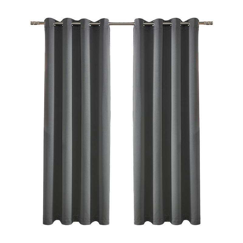 Shaoxing Curtain Fabric Curtain Solid Color High Precision Full Blackout Curtain Finished Black