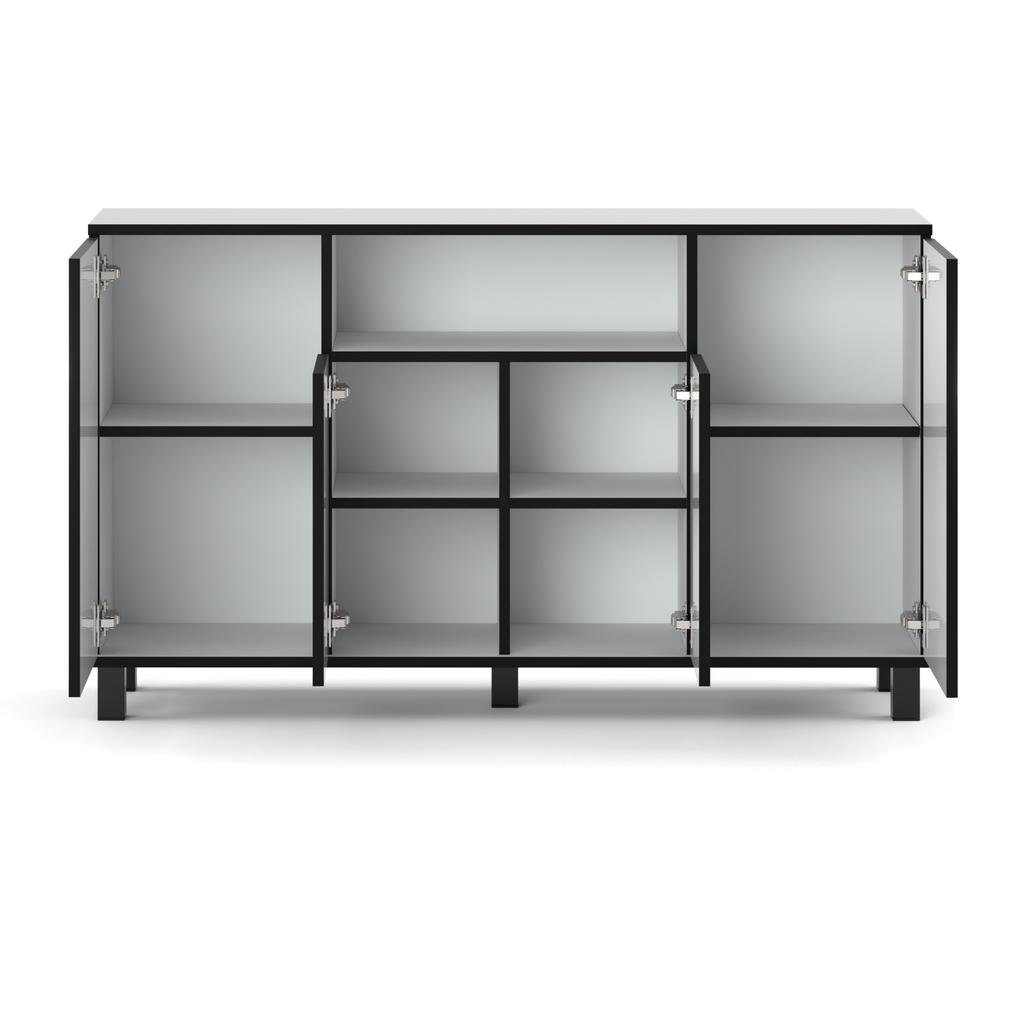 Chest Of Drawers Cabinet 140Cm Wardrobe White High Gloss