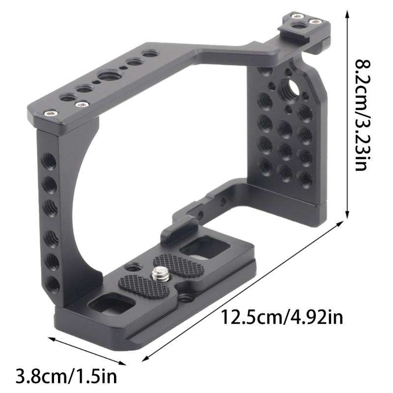 Vloggings Rig Stabilizers Camera Cage for ZVE10, Metal Camera Cage with Handgrip and Quick Mount Plate Easy Grips