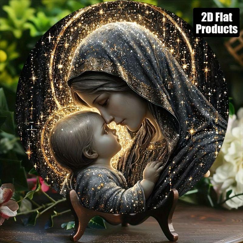 Retro Round Metal Panel for Living Room Bedroom Garage