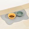 Cat Bowl Mat 17.3in Long 9.8in Wide Soft Anti Slip Silicone Spill Proof Pet Food Pad for Home Indoor Floor Gray