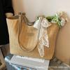 Foreign Silk Scarf Big Bag Women's 2025 New Summer Woven Straw Bag Seaside Beach Bag Large Capacity Shoulder Bag