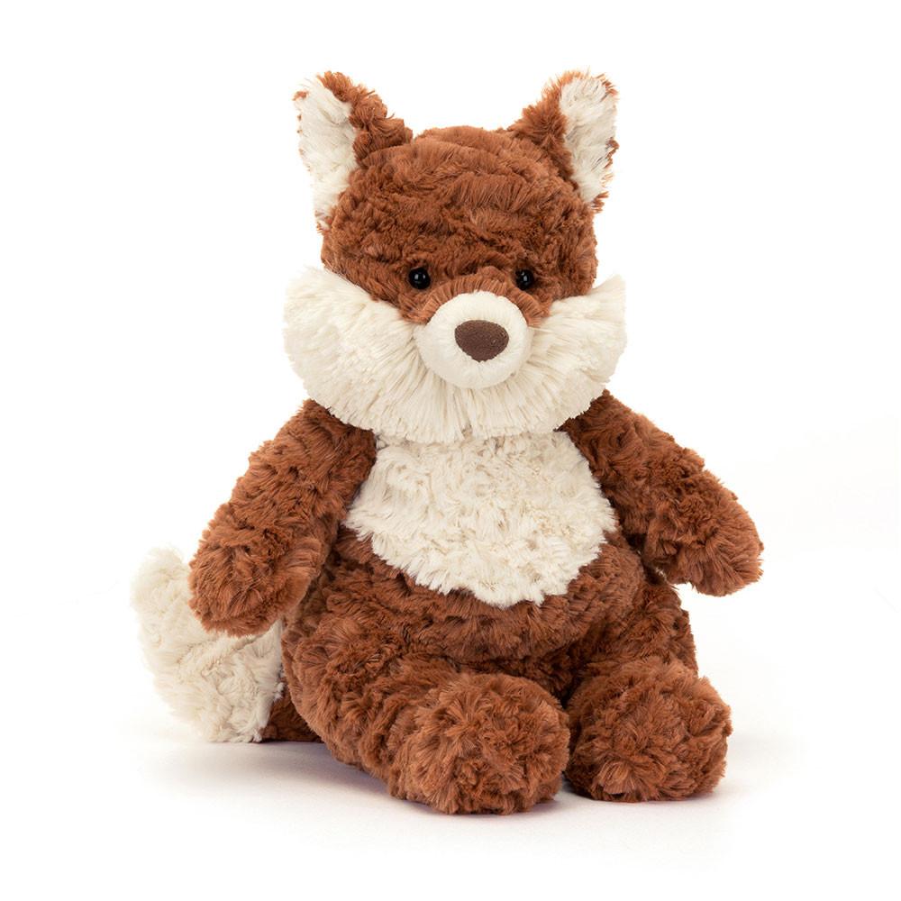 JELLYCAT Mortimer Fox White Brown Doll Plush Figure Sitting 22cm Height