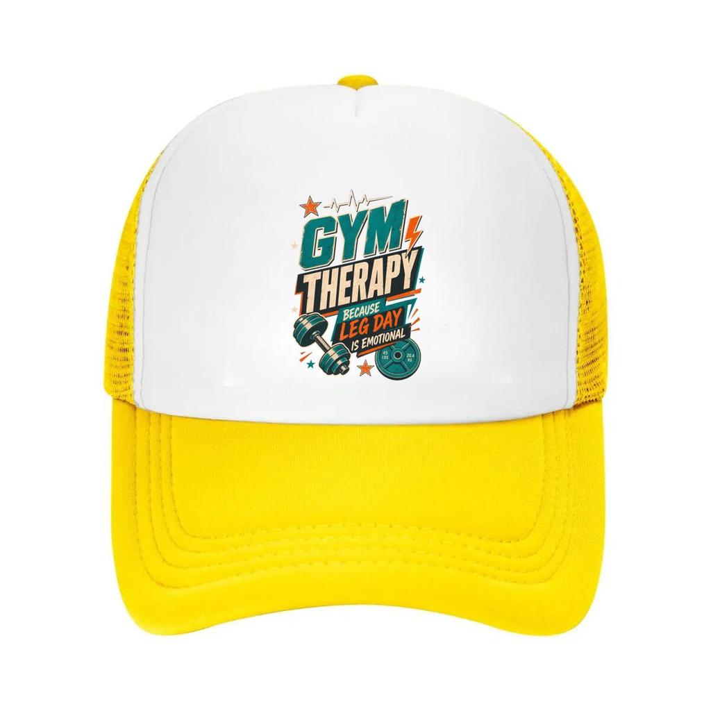 Gym Therapy Vintage Motivation Lette Mesh Baseball Cap Casual Hat Outdoor For Womens Unisex FeUnisex