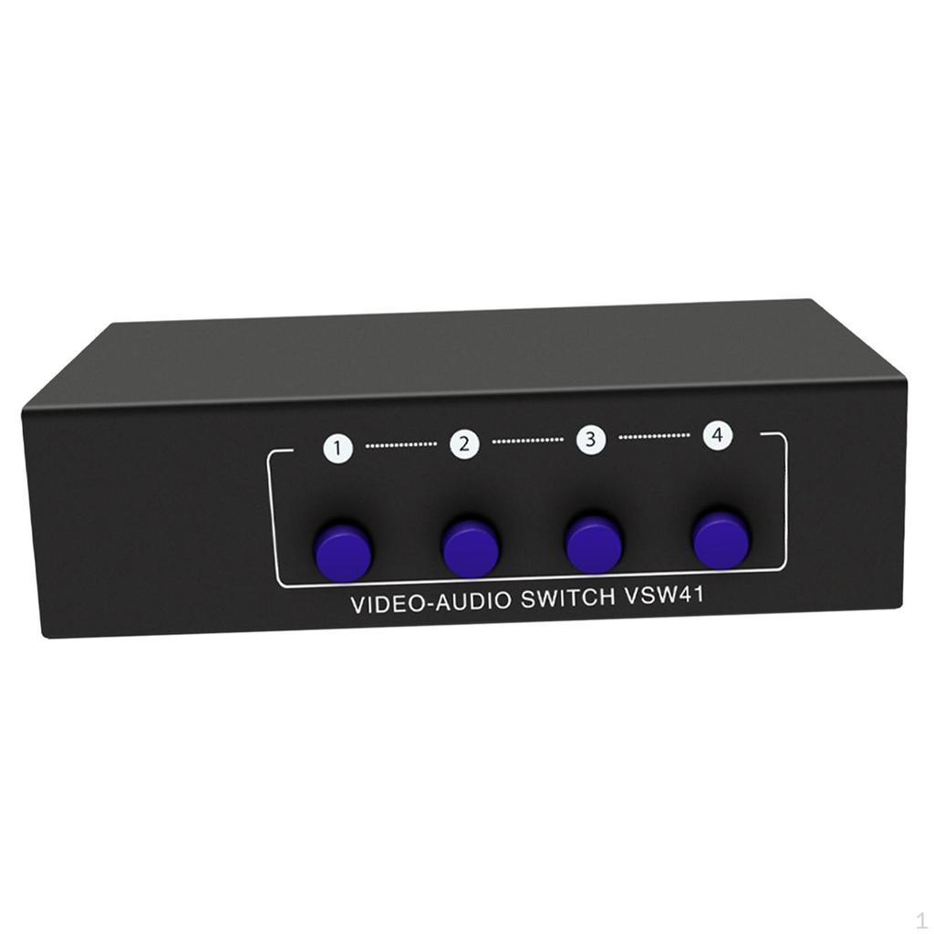 4 Way AV RCA Switch, Switcher, Splitter, Selector Switch Audio Adapter Video
