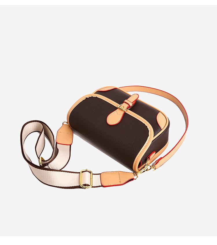 Women's Vintage Color Block Saddle Crossbody Bag - Large Capacity, Single Shoulder, Commuter Style 2025