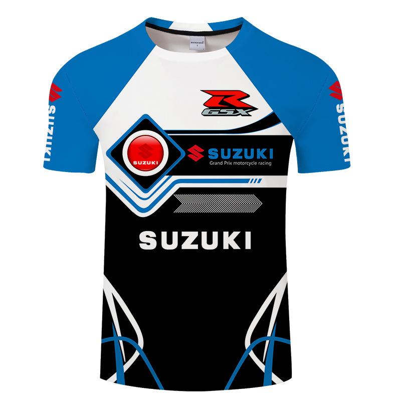 Men's 3D Printed T-Shirt Outdoor Fitness Car Race Breathable Quick Drying Sports Short Sleeve O-Neck Pullover Casual Top