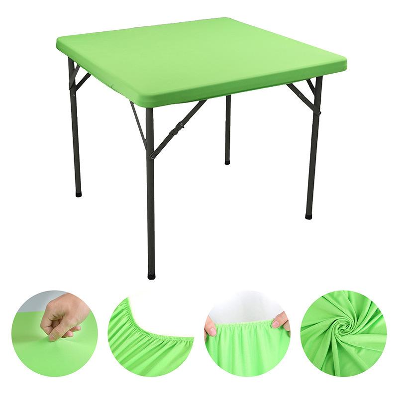 86X86Cm Square Table Cover Elastic Solid Color Wedding Table Protector Tablecloth for Dining Table Decor Picnic Outdoor Camping