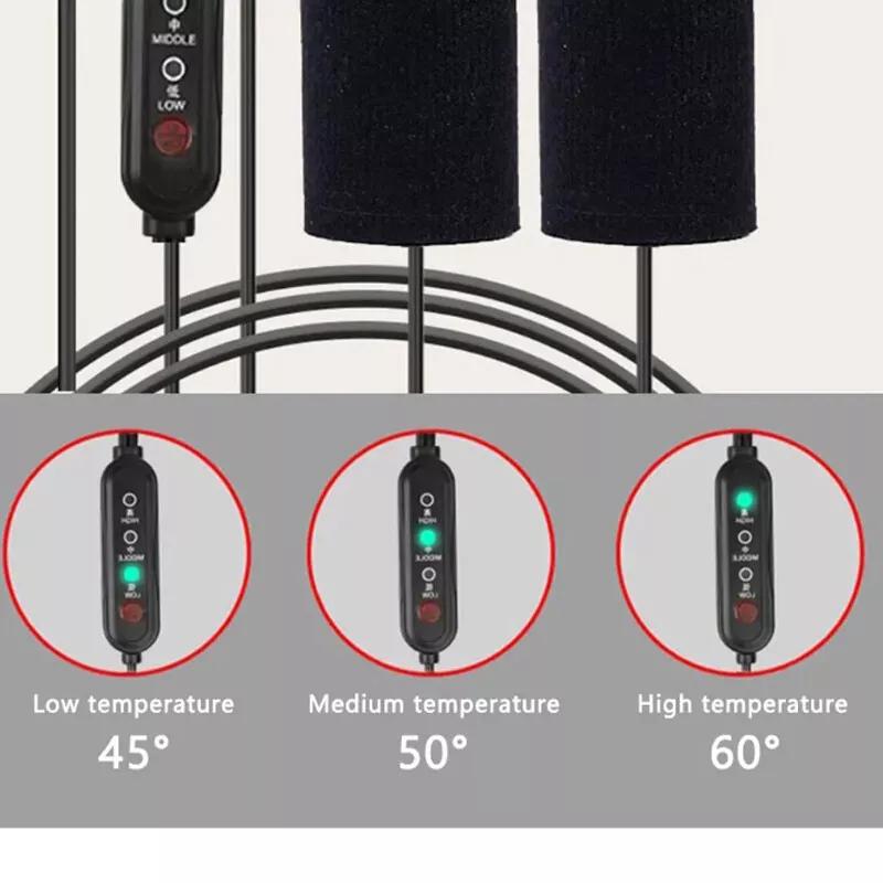 2pcs USB Warmer Electric Heated Motorcycle Handgrips 3 Gear 5V 2A Grip Cover Anti Vibration Anti Slip Fast Heating Kits