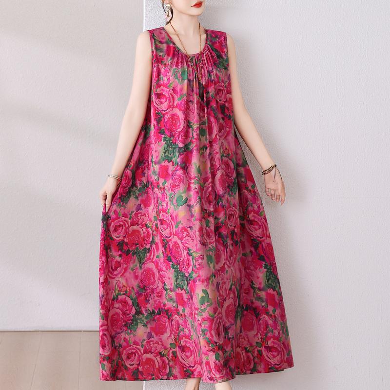Plus Size Summer Long Dress for Women Clothes Elegant Sleeveless Loose Casual Dress