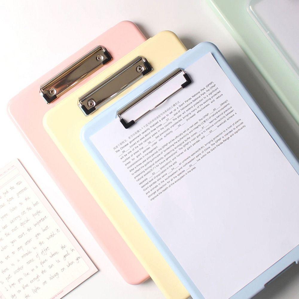 Side Opening Student Writing Pad Plastic Test Paper Storage Box Book Pad Clamp Writing Board  Home